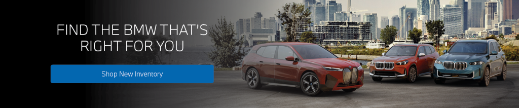 Web banner featuring the caption "Find the BMW that's right for you" with the button "Shop new inventory"